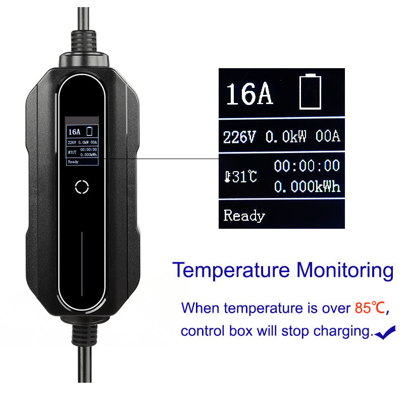 BlackCharge® 2.0 (7.4kW) Mobiele Krachtstroom Lader Type 2 naar CEE - BlackCharge 5 meter