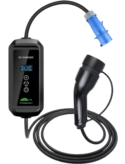 BlackCharge® 3.0 Max Mobiele EV Lader | 3,7kW – 7,4kW – 11kW | Type 2 | Waterdicht IP66 | 5/7/10 meter - BlackCharge 7.4kW / 5 meter / Excl. verloopstekkers
