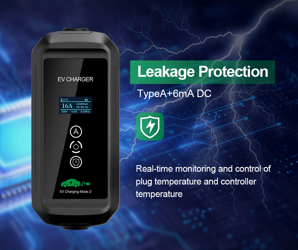 BlackCharge® 3.0 Max Mobiele EV Lader | 3,7kW – 7,4kW – 11kW | Type 2 | Waterdicht IP66 | 5/7/10 meter - BlackCharge 3.7kW / 5 meter / Excl. verloopstekkers