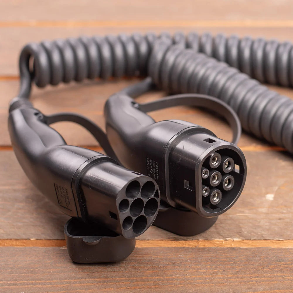 Ratio E-Line Type 2 Laadkabel – Coiled | 3 Fase | 16A | 11kW | 4 Meter | Spiraalkabel - BlackCharge Default Title