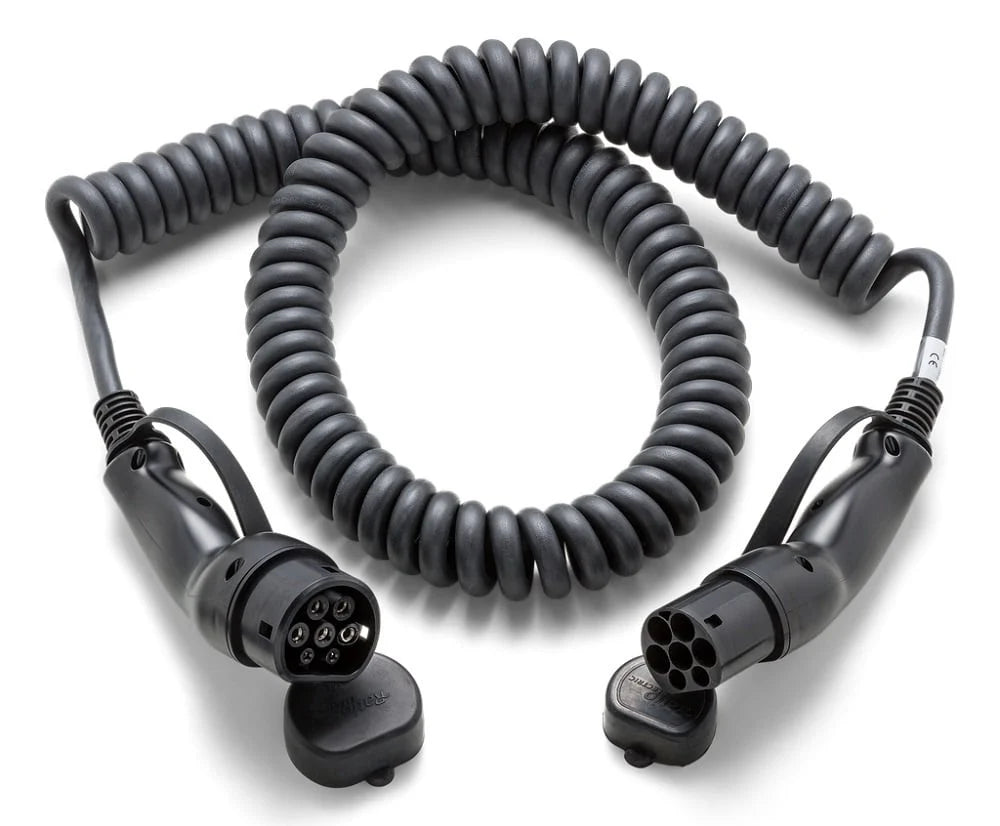 Ratio E-Line Type 2 Laadkabel – Coiled | 3 Fase | 16A | 11kW | 4 Meter | Spiraalkabel - BlackCharge Default Title
